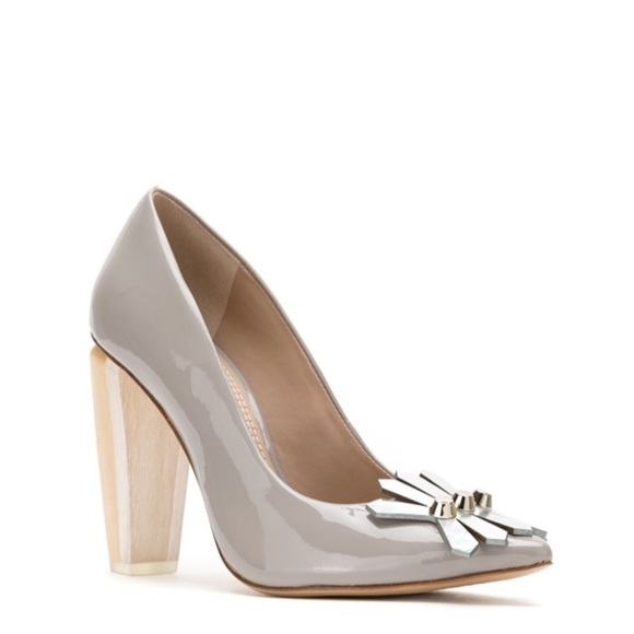 Tory Burch Sapato AURORA Patent Wood 105mm Pump - Picture 1 of 16